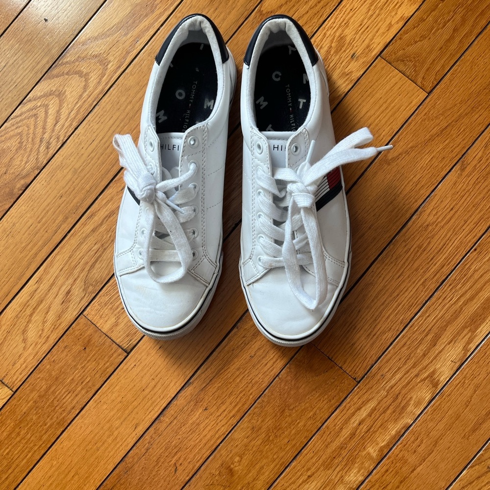 Tommy Hilfiger White and Black Casual Sneakers